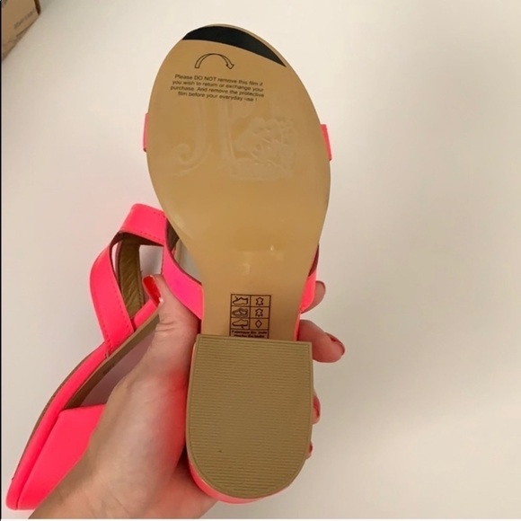 Free People Block Heel Slides Neon Pink - Picture 11 of 13